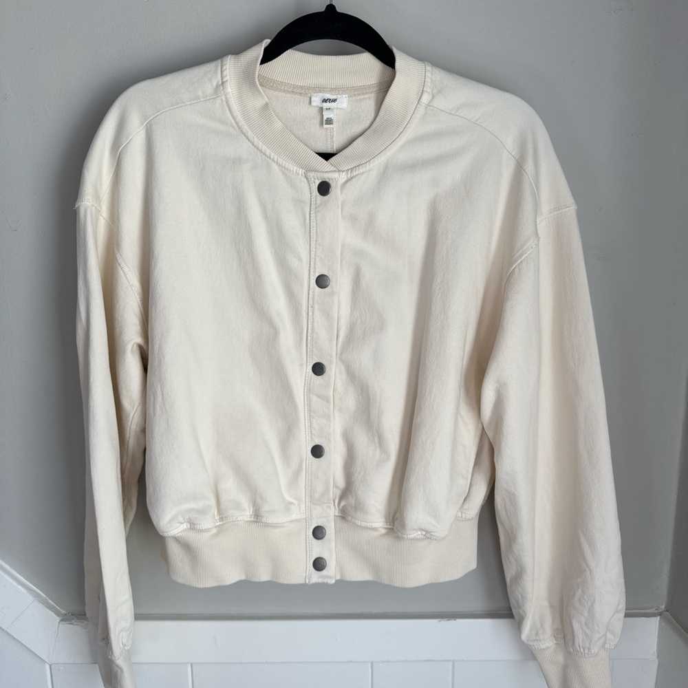 Aerie Cream Button-Up Jacket